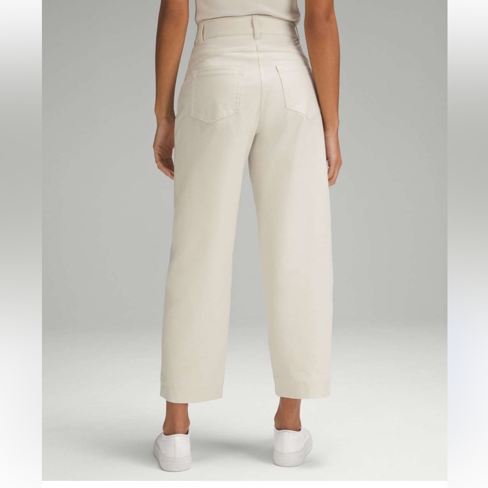 Lululemon City Sleek Barrel Leg Pants Light Utilitech  In Bone Women’s Size 32